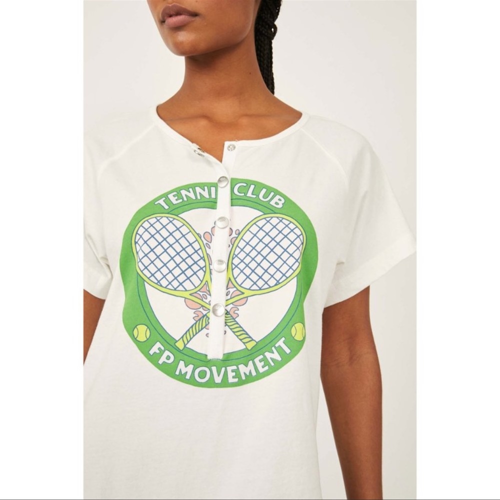 NWT Free People Inhale Henley Graphic Tee* - Picture 7 of 10